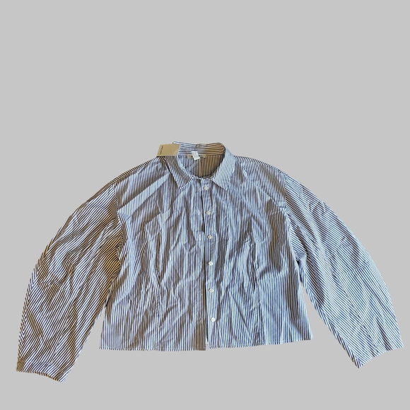 Nine West Navy and White Striped Shirt - Picture 7 of 15